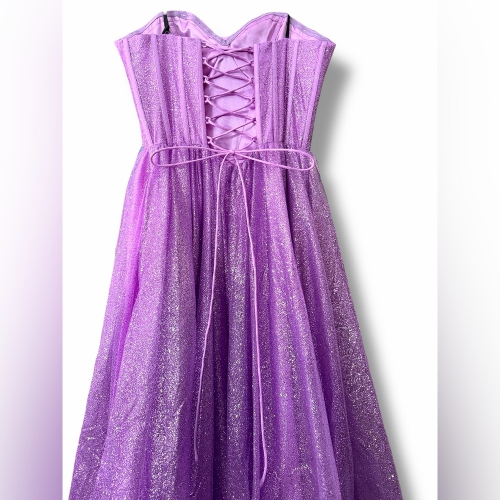 Alyce Paris 61601 Orchid Glitter Corset Prom Gown Size 2 NWT - Picture 5 of 13
